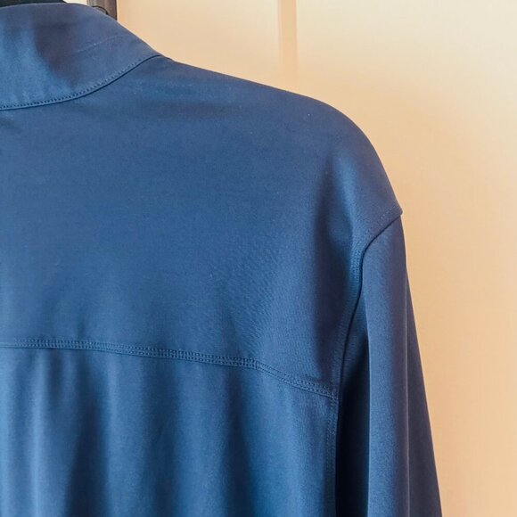 Tourney Golf 1/4 Zip Pullover ⛳️ Navy Blue M Gold Crest | Performance Stretch - Picture 5 of 10